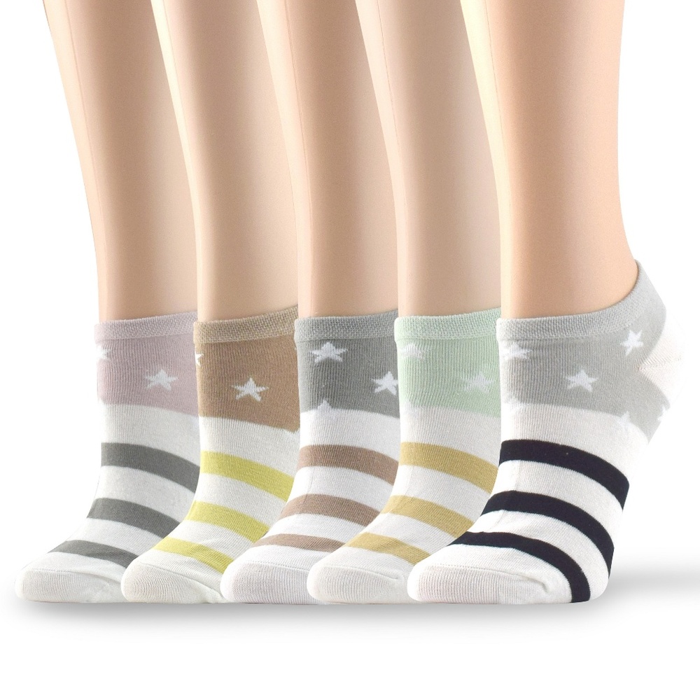 5 Pairs of Women’s Cotton Ankle Socks MultiColor
